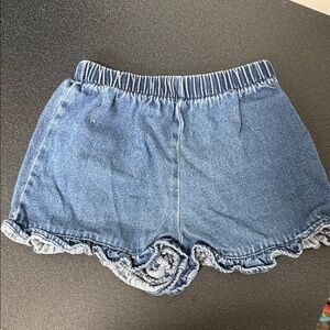 Basic Editions Blue Denim Ruffle Shorts vintage